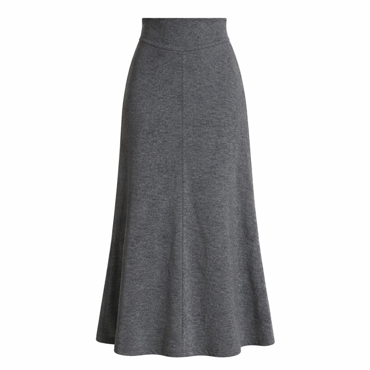 Maris - Falda Midi de Punto de Cintura Alta con Diseño Envolvente y Cola de Sirena